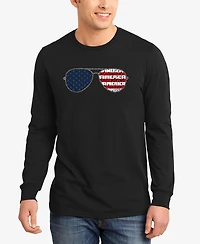La Pop Art Men's Americana Sunglasses Word Long Sleeve T-Shirt