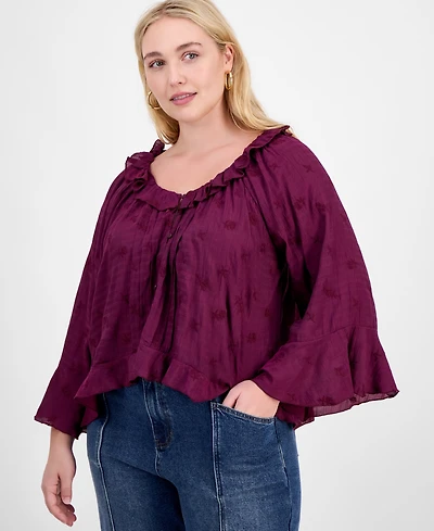 And Now This Plus Bell-Sleeve High-Low Blouse, Exclusively at Macy's