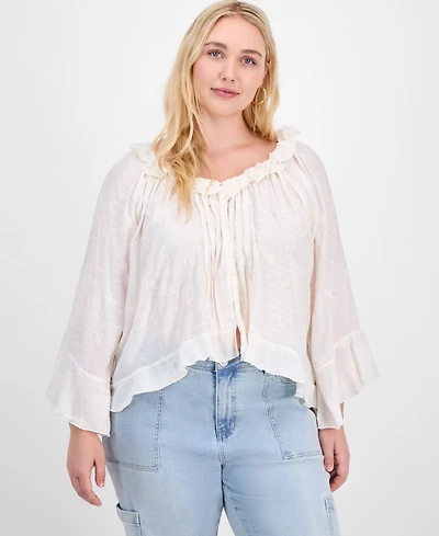 And Now This Plus Bell-Sleeve High-Low Blouse, Exclusively at Macy's