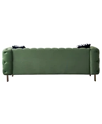 Streamdale Chesterfield Modern Tufted Velvet Living Room Sofa, 84.25"W Couch, Mint Green