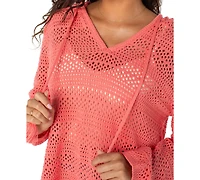 Roxy Juniors' Hippie Love Cotton-Blend Relaxed Sweater