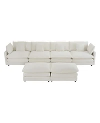 Streamdale Modern Corduroy L-Shape Sofa with Storage Pockets