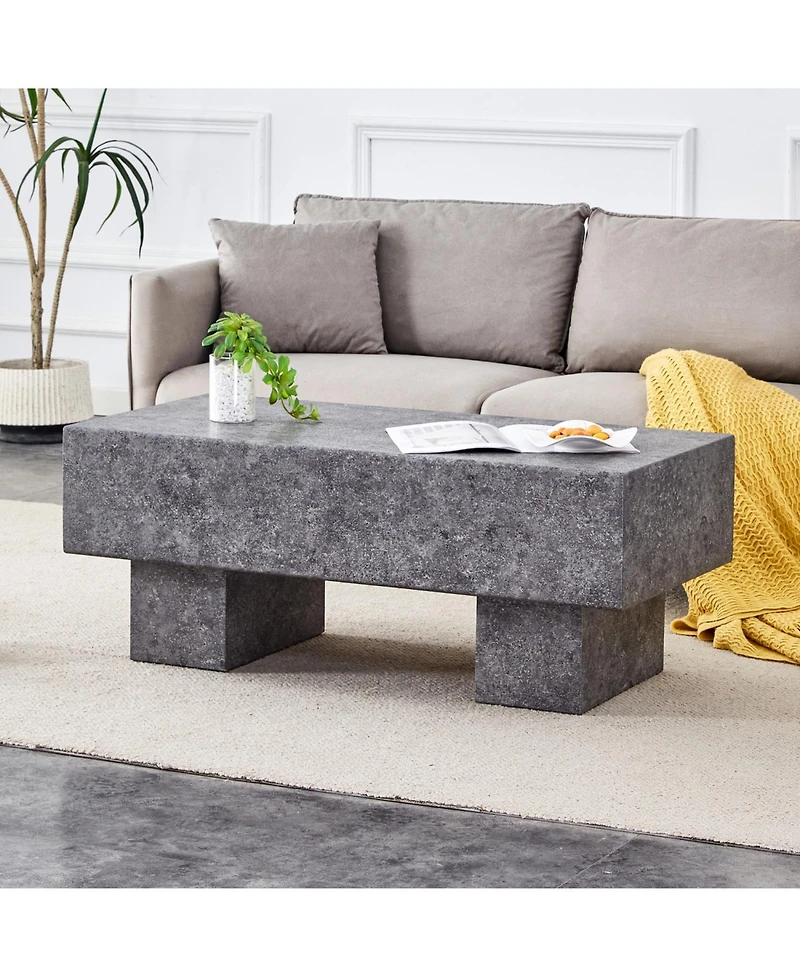 Streamdale Modern Gray Mdf Coffee Table (43.3"x21.6"x17.2")