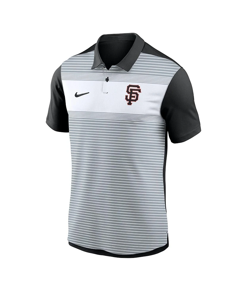 Nike Men's White/Black San Francisco Giants Vapor Striped Performance Polo Shirt