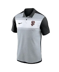 Nike Men's White/Black San Francisco Giants Vapor Striped Performance Polo Shirt