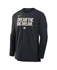 Nike Men's Black Texas Rangers Authentic Collection City Connect Lightweight Player Tri-Blend Performance Long Sleeve T-Shirt