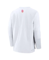Nike Men's White San Diego Padres Authentic Collection City Connect Lightweight Player Tri-Blend Performance Long Sleeve T-Shirt
