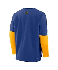 Nike Men's Royal Seattle Mariners Authentic Collection City Connect Lightweight Player Tri-Blend Performance Long Sleeve T-Shirt