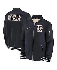 Nike Men's Black Texas Rangers Authentic Collection City Connect Full-Zip Bomber Jacket