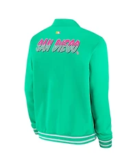 Nike Men's Green San Diego Padres Authentic Collection City Connect Full-Zip Bomber Jacket