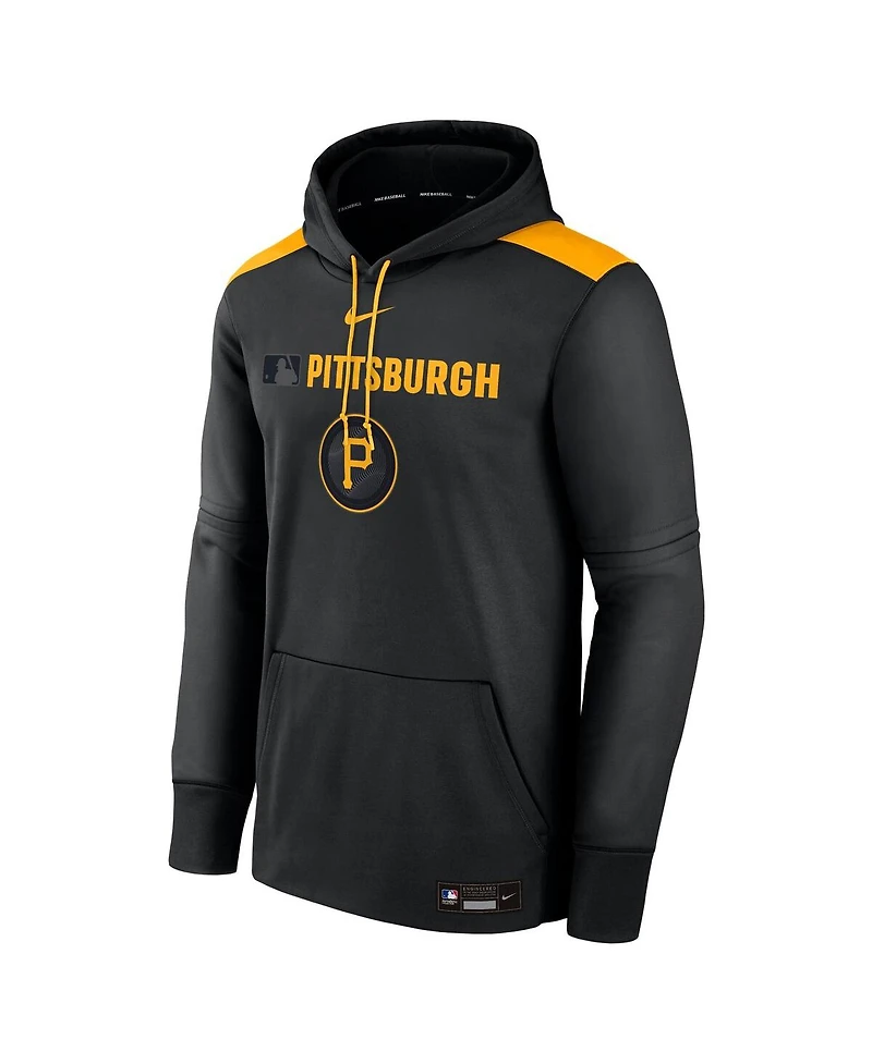 Nike Men's Black Pittsburgh Pirates Authentic Collection City Connect Therma Pullover Hoodie