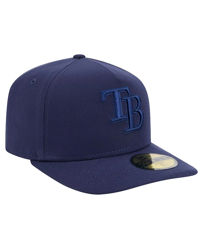 New Era Men's Navy Tampa Bay Rays Color Pack A-Frame 59FIFTY Fitted Hat