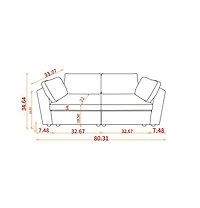 Streamdale modular sofa whitechenille fabric, simple and grand, the seat and back is very soft. this is also a Knock Down sofa