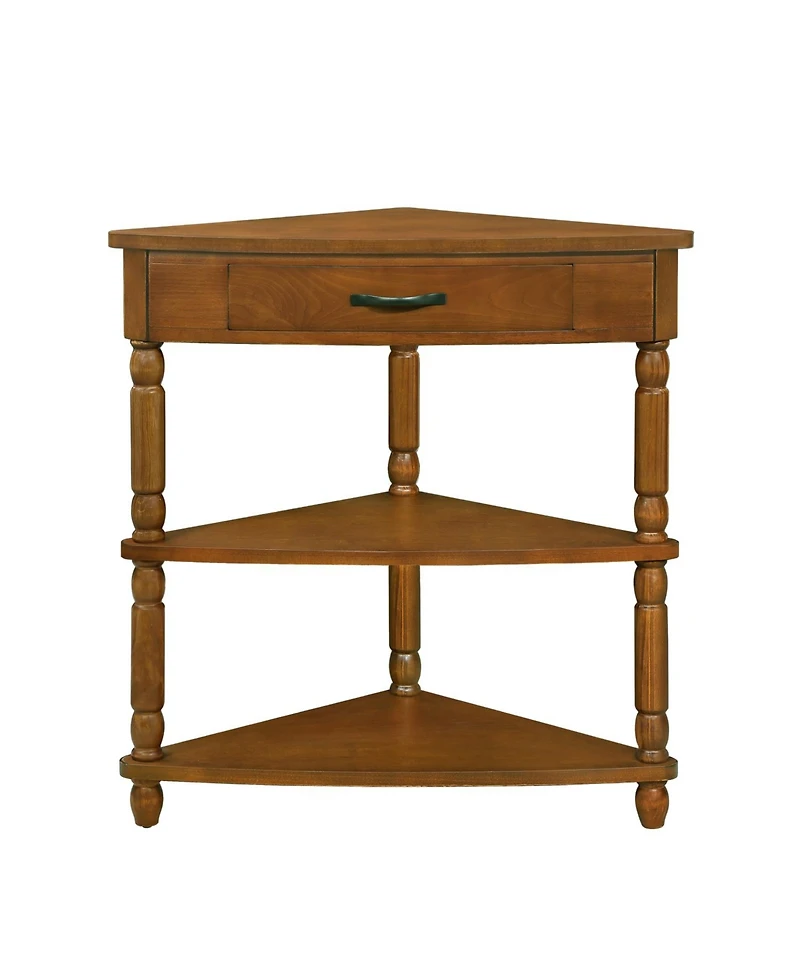 Streamdale 3-tier Wood Corner Table, Brown