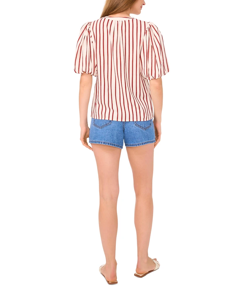Vince Camuto Women's Puff-Sleeve V-Neck Top