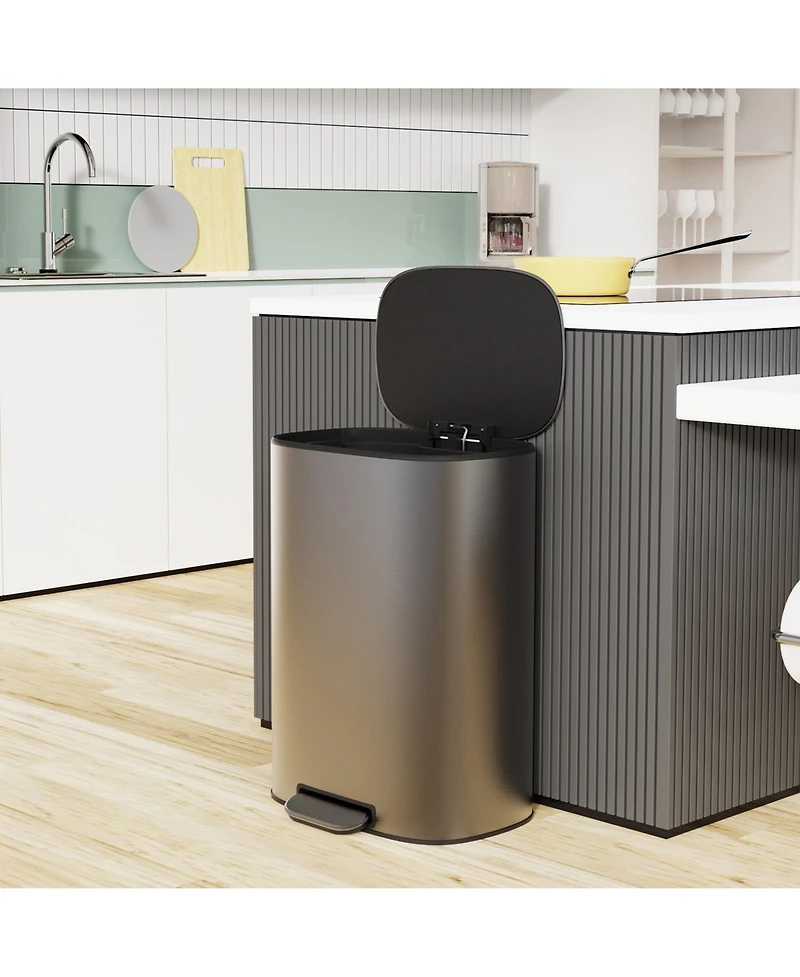 Streamdale 13 Gallon Stainless Steel Soft Close Kitchen Trash Can