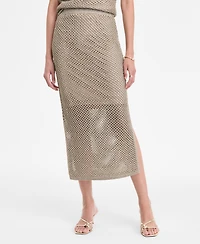I.n.c. International Concepts Women's Metallic-Knit Skirt, Exclusively at Macy's