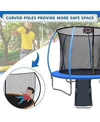 Streamdale 8ft Pumpkin Trampoline w/Slide & Enclosure
