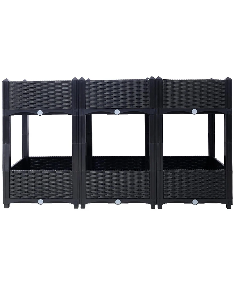 Streamdale Raised Garden Beds, 47.2"x15.7"x27.7", Black