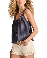 Lucky Brand Women's Cotton Embroidered Swing Tank Top