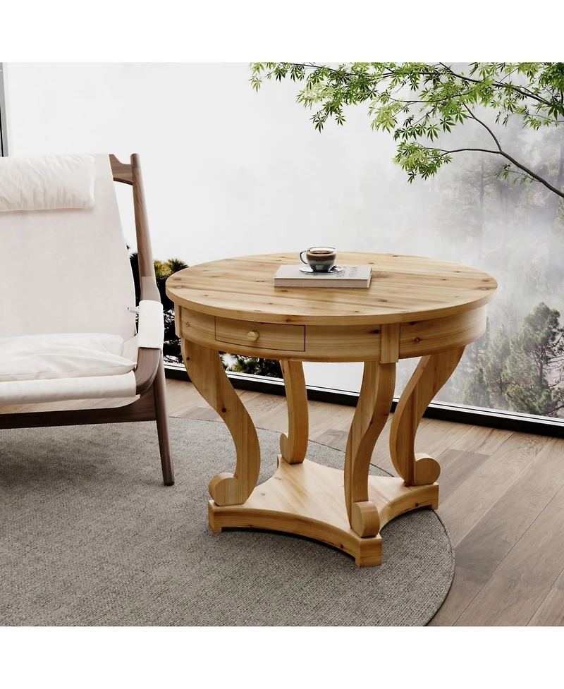 Streamdale Farmhouse Style Round End Table, Coffee Table for Home