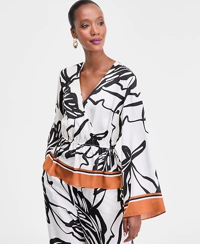 I.n.c. International Concepts Women's Printed Peplum Top, Exclusively at Macy's