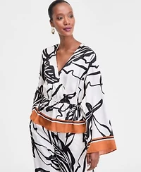I.N.C. International Concepts Womens Printed Peplum Top P Xs 3x Exclusively At Macys