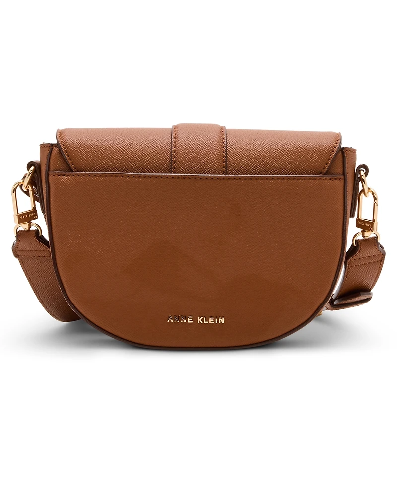 Anne Klein Covered Buckle Saddle Small Crossbody Bag