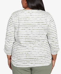 Alfred Dunner Plus Copper Canyon Textured Medallion Neckline Top