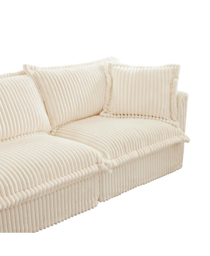 Streamdale L-Shape Corner Sectional Sofa with Armrests, Deep Seat and Pillows