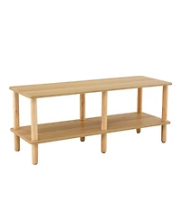 Streamdale 2-Tier Tv Stand with Storage Shelf and Rubberwood Legs