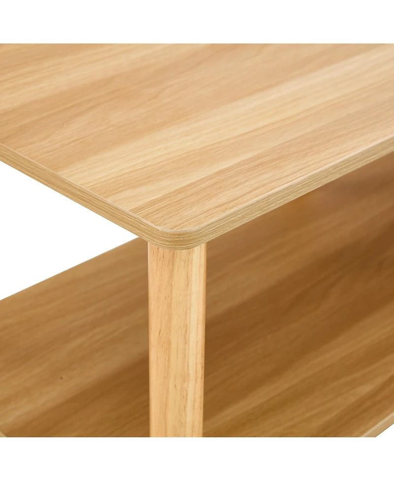 Streamdale 2-Tier Tv Stand with Storage Shelf and Rubberwood Legs