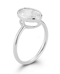 Rachel Zoe 14K Gold Plated Sterling Silver Oval Cut Solitaire Ring