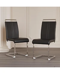 Streamdale Modern Faux Leather Upholstered Dining Chairs (Set of 2)