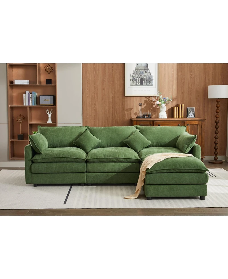 Streamdale Modular Sectional Sofa, 3-Seater Sofa, Modern L-Shaped Sofa for Living Room Bedroom Apartment,Green