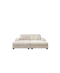 Streamdale Cozy Corduroy Sofa Sleeper, Modern Oversized Living Room Convertible Lounge