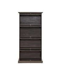 Streamdale 4-Tier Glass Display Cabinet with Flip-Up Doors Collectors Showcase