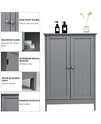 2-Door Free-Standing Bathroom Cabinet with Shelf