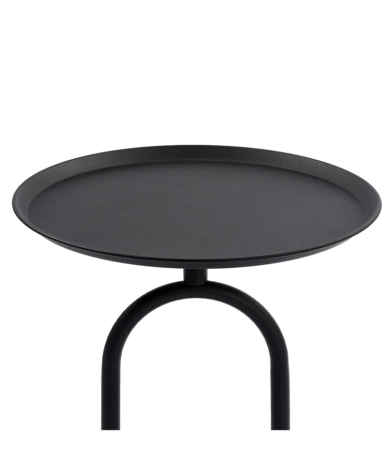 Streamdale Metal End Table, Round Side Table, Small Coffee Table for Living Room
