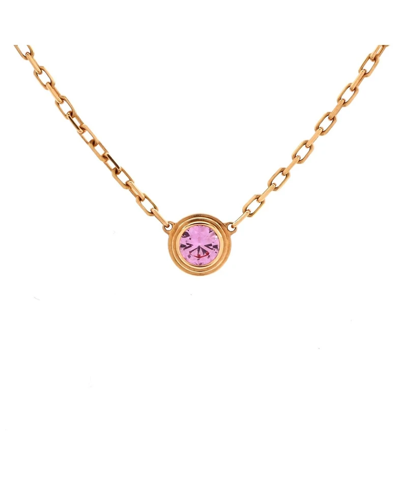 Pre-Owned Cartier Cartier D'Amour 1 Pink Sapphire Necklace 18K Rose Gold