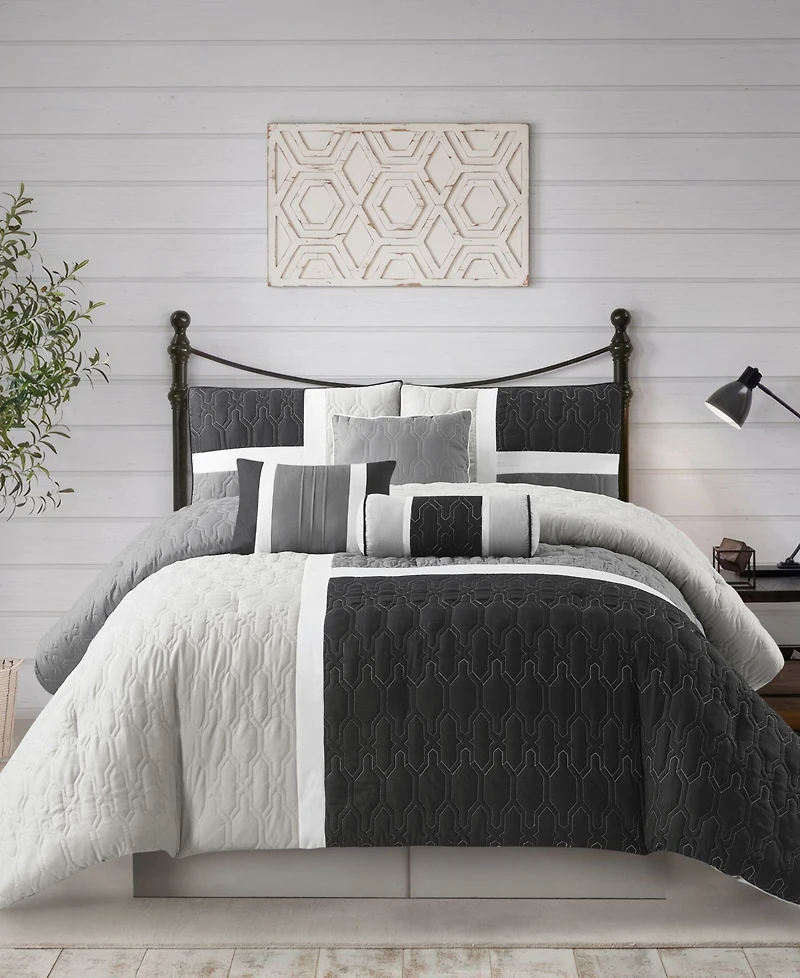 Stratford Park Natalia Colorblock 7-Pc. Comforter Set, California King