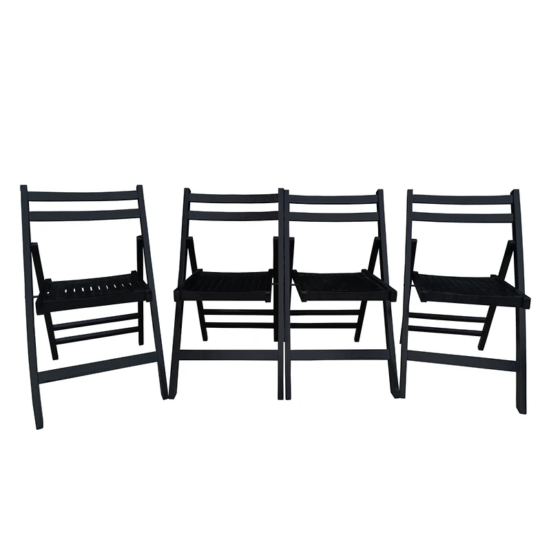 Streamdale Furniture Furniture Slatted Wood Folding Special Event Chair, Set Of 4, Folding Chair