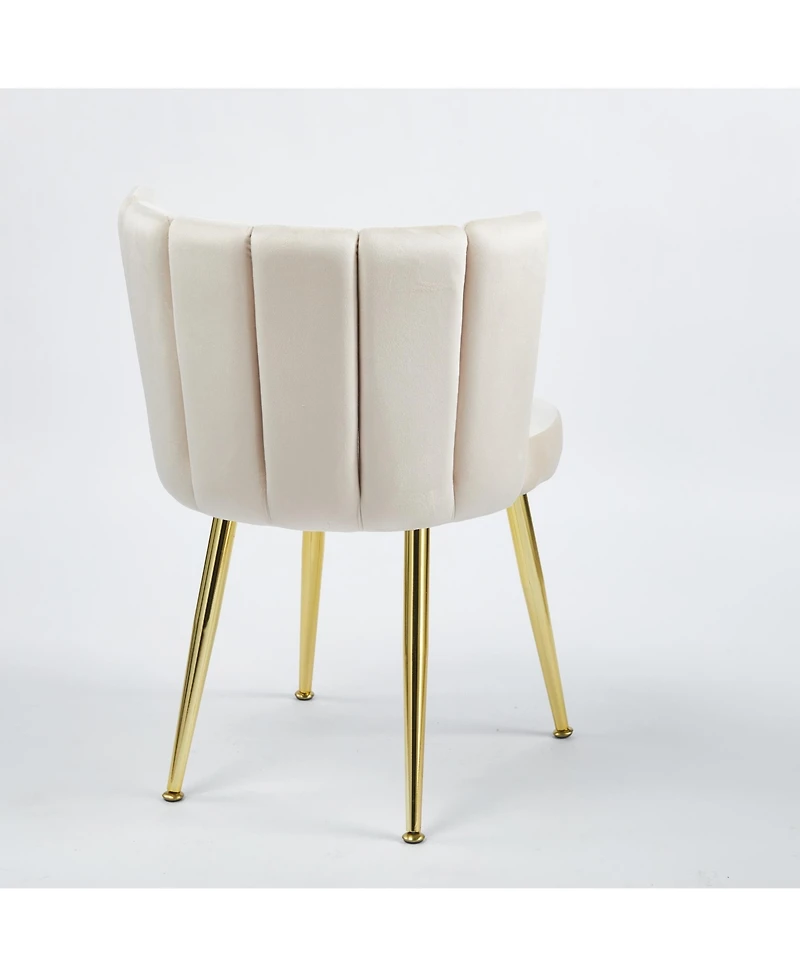 Streamdale Modern Velvet Dining Chair Set (2) with Golden Legs