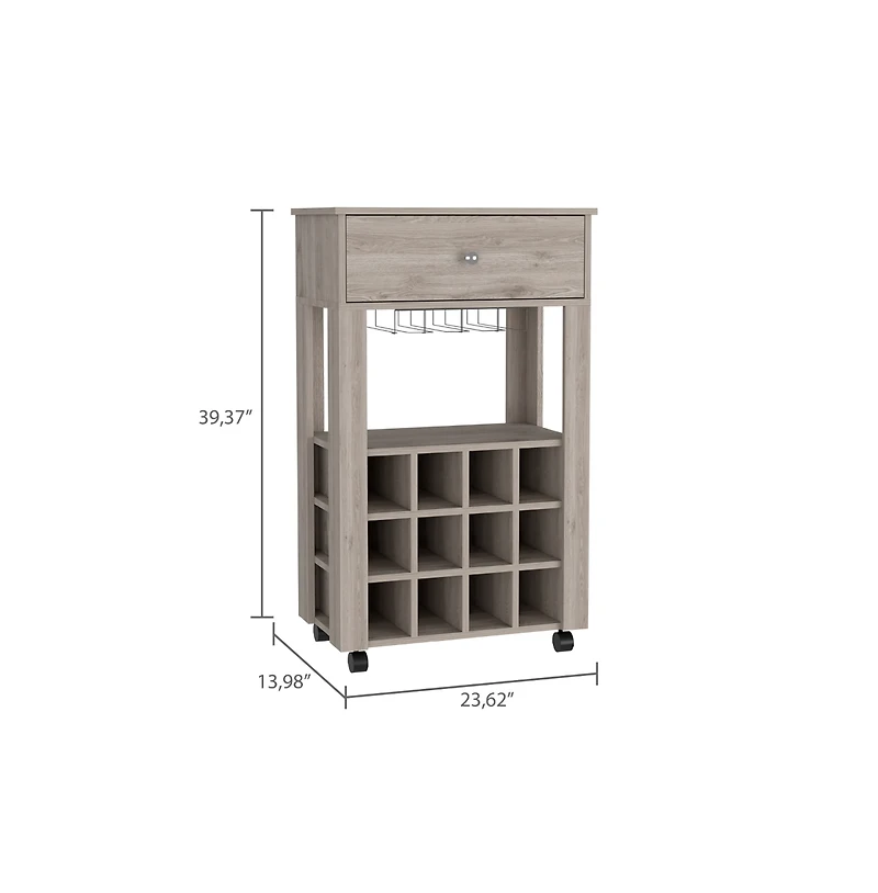 Streamdale Ambler 1-Drawer 12-Bottle Wine Cabinet Light