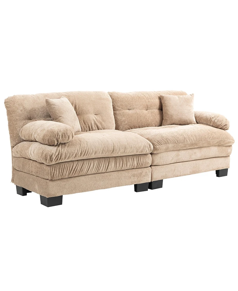 Streamdale Khaki Chenille Sectional Sofa Sleeper