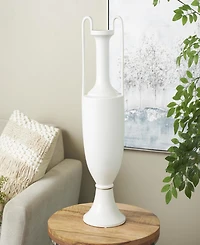 Rosemary Lane Ceramic Fluted Urn Shaped Decorative Vase with Arch Handles, 30"