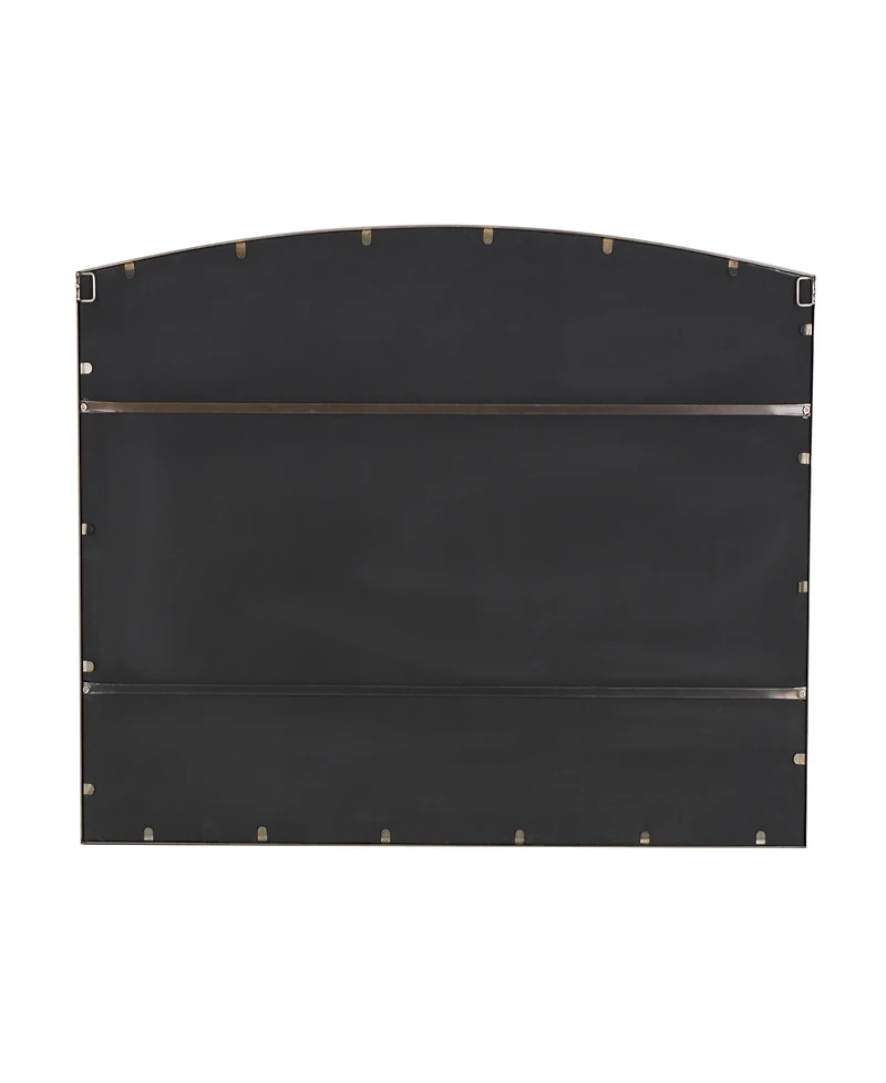 Rosemary Lane 34" Metal Arched Window Pane Inspired Room Wall Mirror with Black Frame