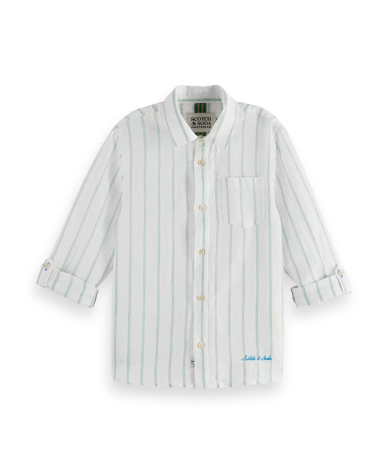 Scotch & Soda Little and Big Boys Linen Blend Long Sleeved Shirt