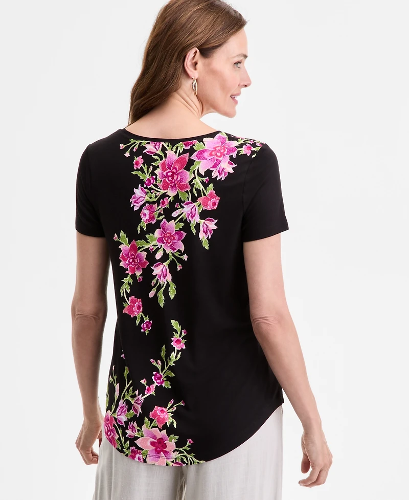 Jm Collection Petite Floral Top, Exclusively at Macy's