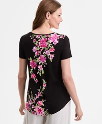 Jm Collection Petite Floral Top, Exclusively at Macy's